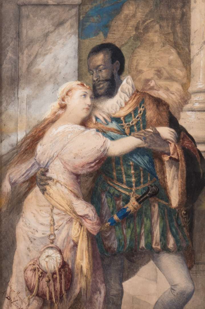 "OTHELLO AND DESDEMONA - SCENE FROM SHAKESPEARE'S "OTHELLO, THE MOOR OF VENICE""